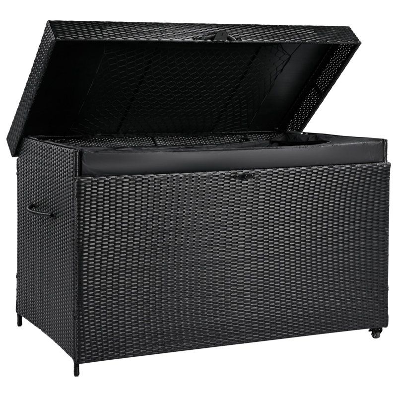 230 Gallons Water Resistant Lockable Deck Box, Black