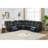 Power Reclining Sectional Sofa W/Speaker / LED Strip Black Color-2021159241