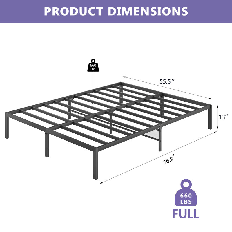 Structure de lit en fer minimaliste moderne, robuste et durable, Lit double