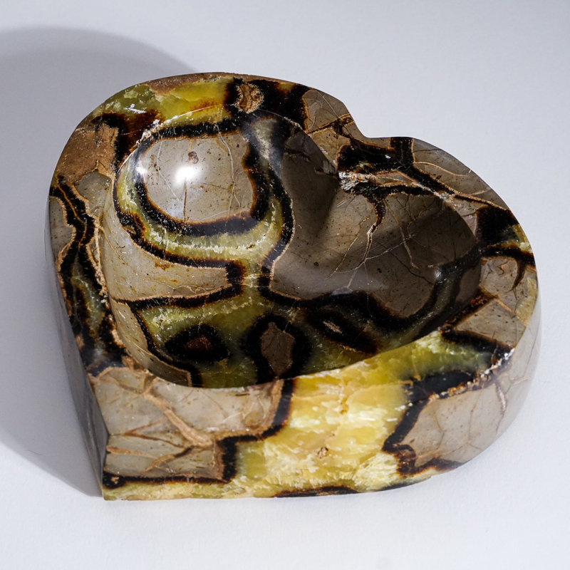 Polished Septarian Heart Shaped Dish (2.8 Lbs)