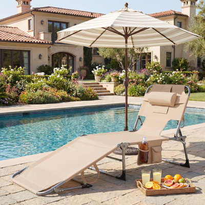 Sametra Outdoor Metal Chaise Lounge