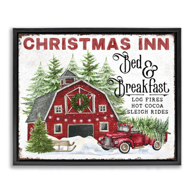 Art mural sur toile de Noël auberge par Creatif Belle
