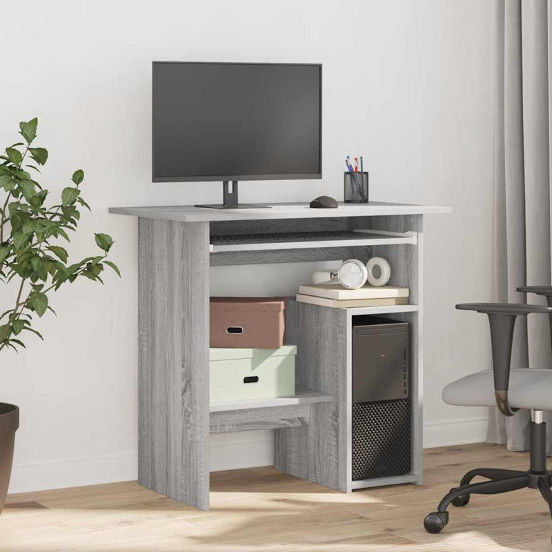 Desk Engineered Wood, Grey Sonoma, Computer Desk