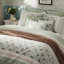 Édredon 9 très grand, thème floral en coton, sauge