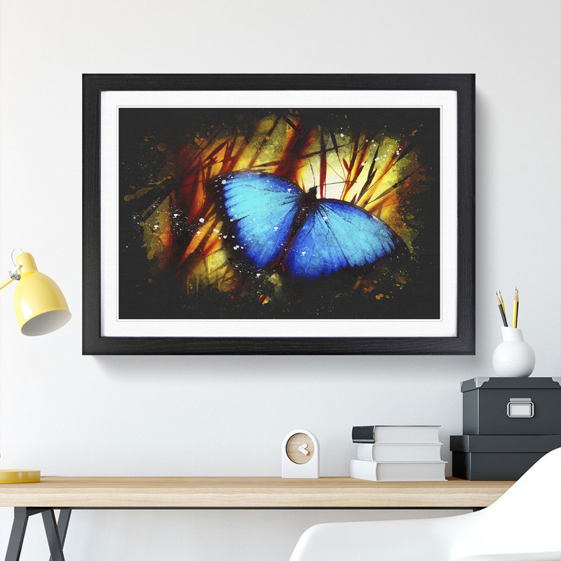 Butterfly Vol.7 - Picture Frame Painting, 65cm H x 90cm W x 2cm D, Black Framed