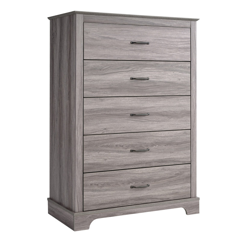 5-Drawer Dresser, 31'' W Heavy Duty Storage Organizer for Bedroom, Living Room, Hallway – Farmhouse Style, Gray