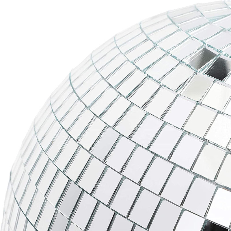 Mirror Ball, Disco Balls with Hanging Ring, Ball Ornament, for Christmas Photo Props, party decoration or DJ lighting effects, Birthdays, Theme Parties, Easy to Install, Silver