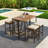 Outdoor Dining Table Sets Included 1 Foldable Table And Four Stools With Cushions-1728332984