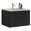 Meuble-lavabo flottant rayé en chêne noir brossé de 24 po avec lavabo en céramique blanche, meuble-lavabo une pièce sans drain, pré-assemblé-1570532180-1570532184