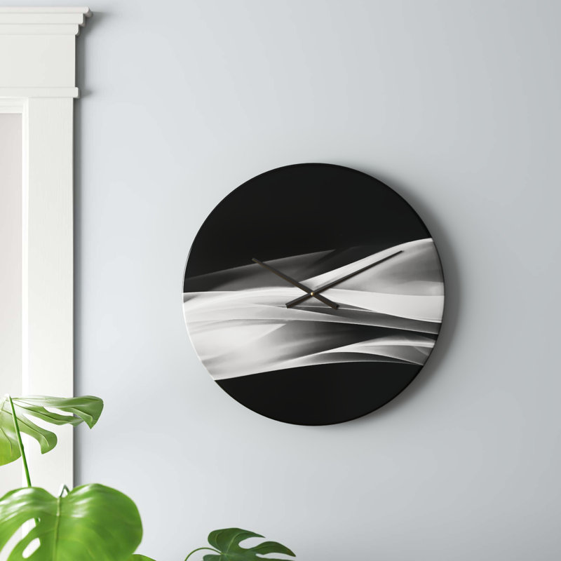 Glittering Silver Pattern - Modern wall clock, Medium