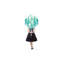 Audrey Holding Balloons, Teal 1 Piece Wrapped Canvas Wall Art-1819897291