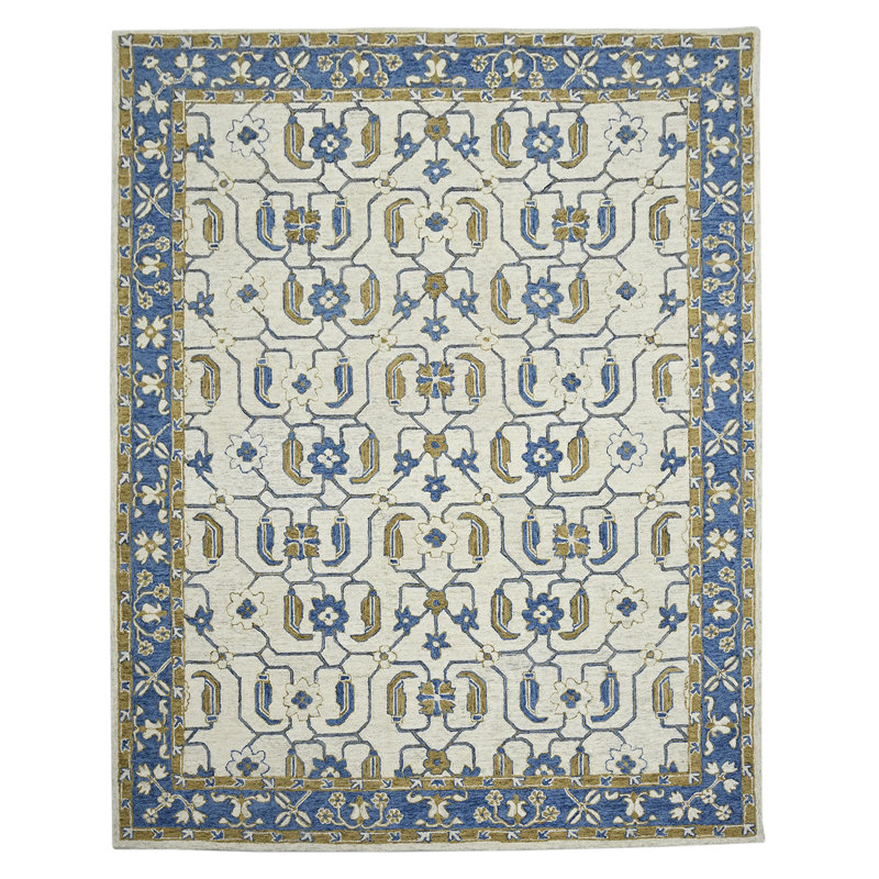 Tapis en laine crocheté à la main Pecos, Rectangle 9 pi x 13 pi
