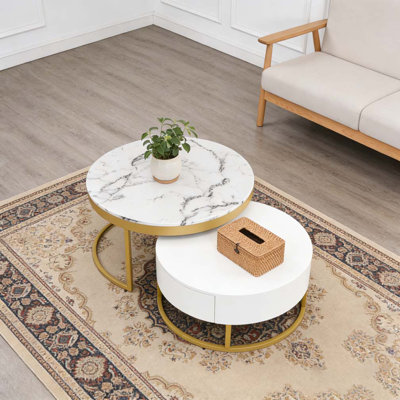 Table basse gigogne moderne avec tiroirs Modern