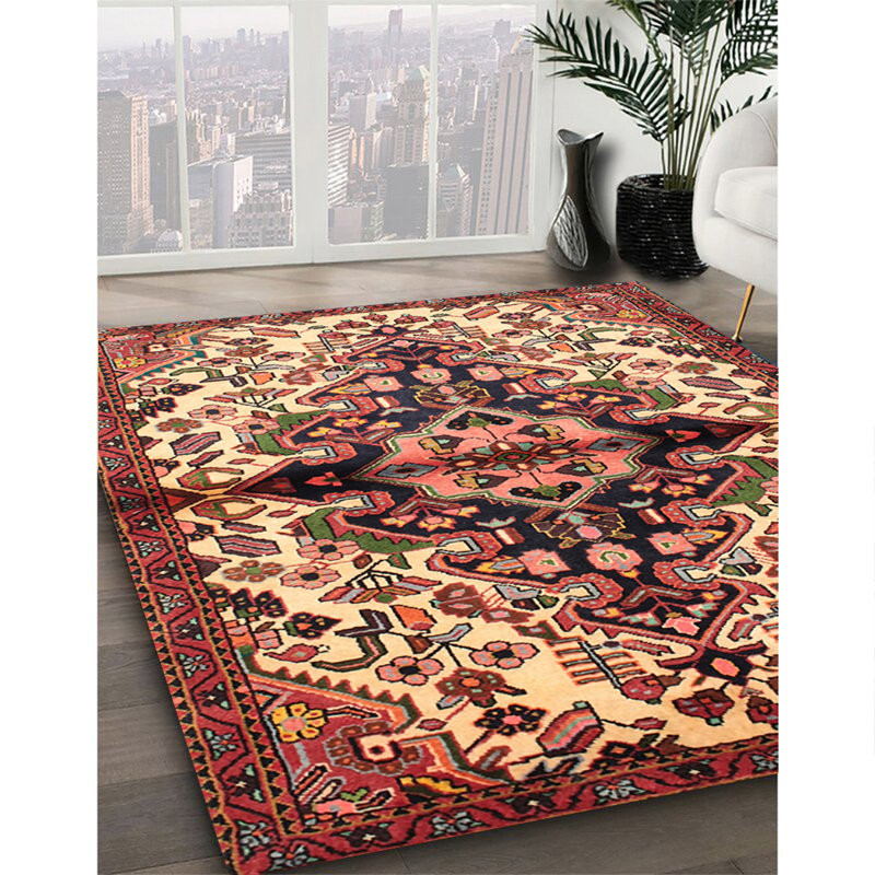 Tapis oriental multicolore tissé à la machine Oriental, Rectangle 4 pi x 6 pi