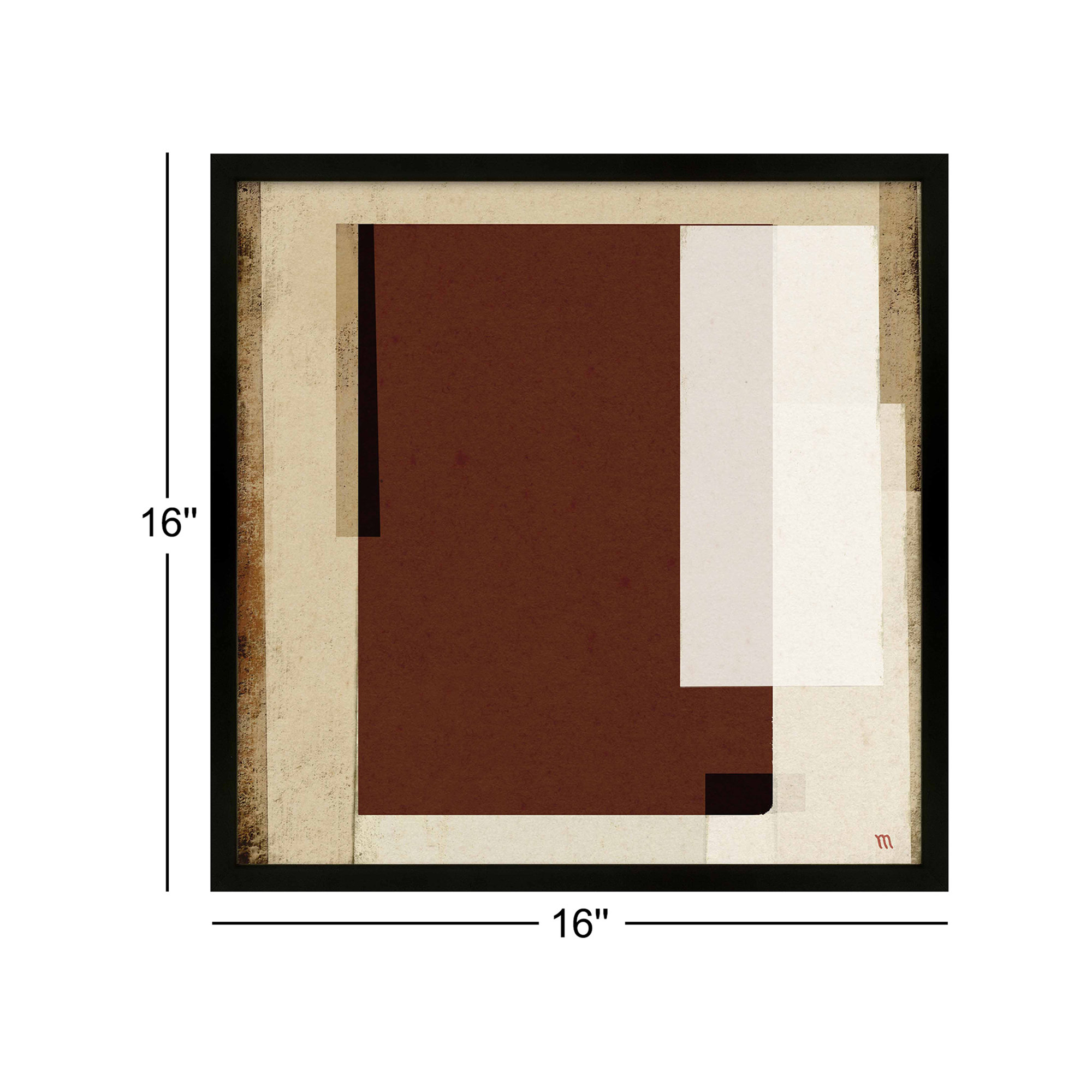 City Scape Brown by Marco Marella for Studio M - Framed Wall Art, Framed Print Paper without Mat, 16" H x 16" W, Black