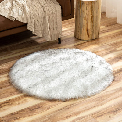 Tapis blanc moelleux à poils de mouton Haja