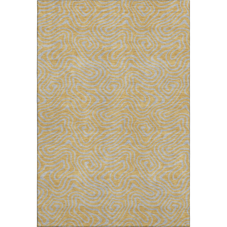 Premium Machine Washable Birchview AMF1031 Swirls Rug
