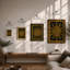 Golden Starburst Geometric - Framed Print-1866837579-1866837576