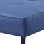 Ensemble de canapé et repose-pieds réglables 81 pouces, tissu bleu, capitonnage sans bouton