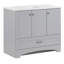 Meuble-lavabo sur pied simple en marbre de culture 36,5 po Spring Mill Emlyn-382090673