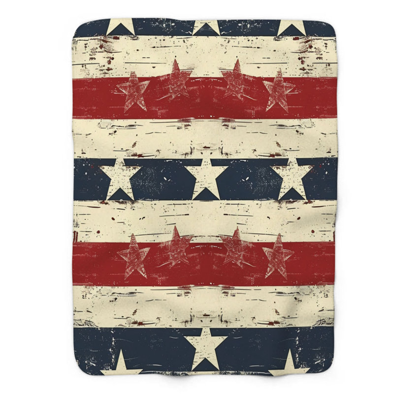 American Tribute - Couverture Sherpa de qualité supérieure 1 pièce WB_FL_100624_0176, L 50 po x L 60 po