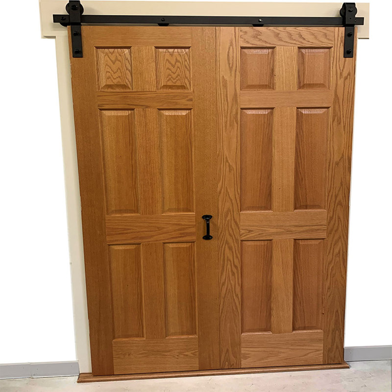 Ensemble de quincaillerie de porte de grange coulissante standard à une voie et à deux volets (porte non incluse), 48 po