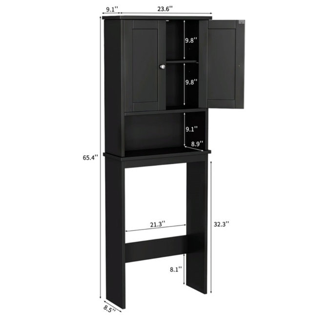 Behren 65.4"H Freestanding Over The Toilet Storage - White