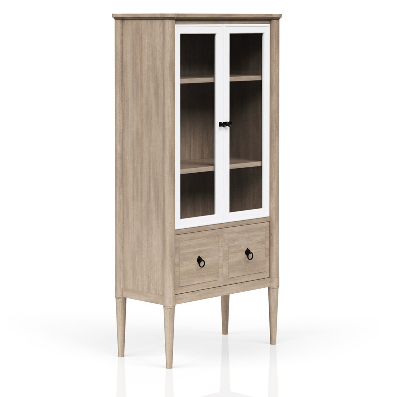 Transitional Design Bookcase In Sand, With Veneers And Storage Sand Coloured Stylish
