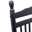Chaise berçante noire pour adultes sur le balcon et le porche - Bois massif avec siège de détente protégé et accoudoir Dossier à lattes ferme Assemblage facile inclus Instructions de quincaillerie Limite de poids: 280 livres