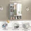 Armoire à pharmacie 1 porte avec miroir, miroir de salle de bain mural avec rangement