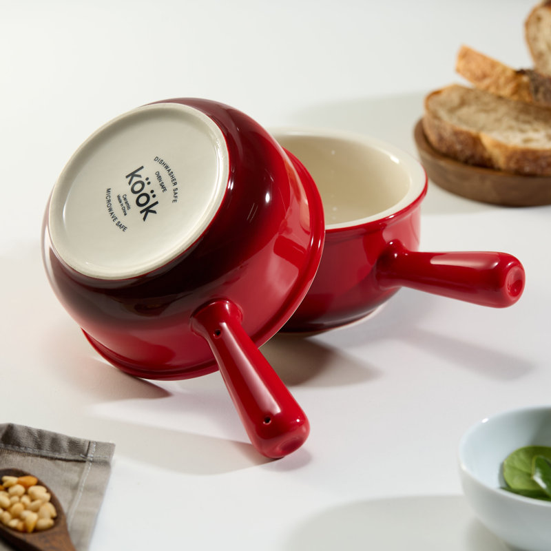 Cruche à soupe à l'oignon, 18 oz, ensemble de 4, Rouge