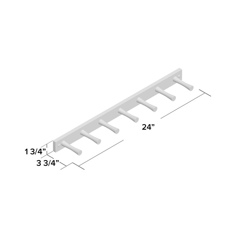 Sariye Solid Wood Wall 7 - Hook Wall Mounted Coat Rack, Griege