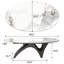 Table basse ovale moderne de 125 cm (49,2 po), plateau en pierre frittée imitation marbre, piètement minimaliste en métal sculptural, montage facile-1524501426