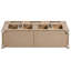 Table rectangulaire de 198 cm avec 4 chaises rembourrées et un buffet.-1314907735