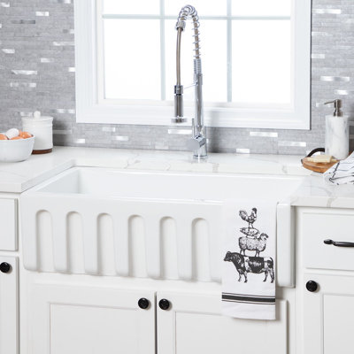 29.92'' L Single Bowl Fireclay Kitchen Sink