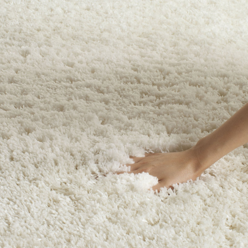 Tapis crème en polyester Nikodem, Rectangle 6 pi 7 po x 9 pi 2 po