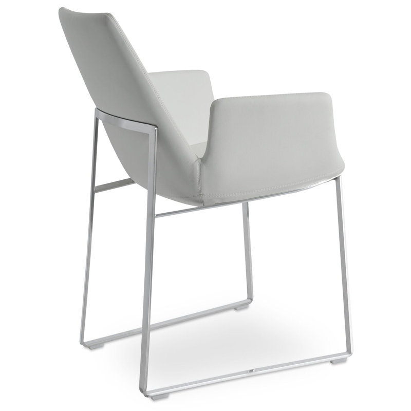 Fauteuil large en laine Eiffel 22,5 po, Laine argentée