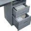Bureau fonctionnel en L avec rangement, gris