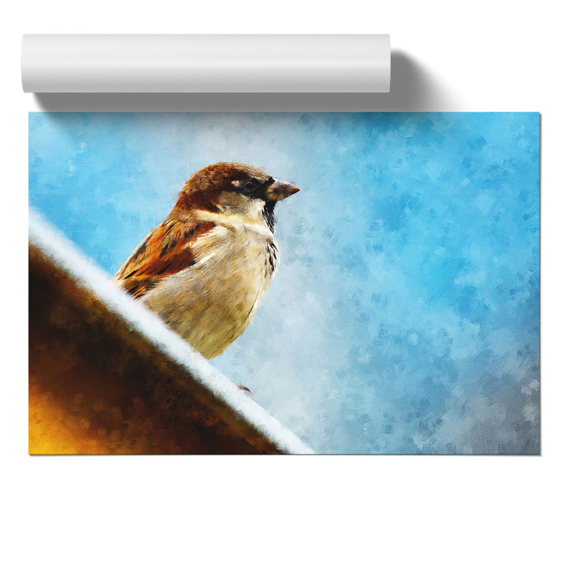 Sparrow Bird Painting - Frameless Print, 42cm H x 59cm W x 0.1cm D