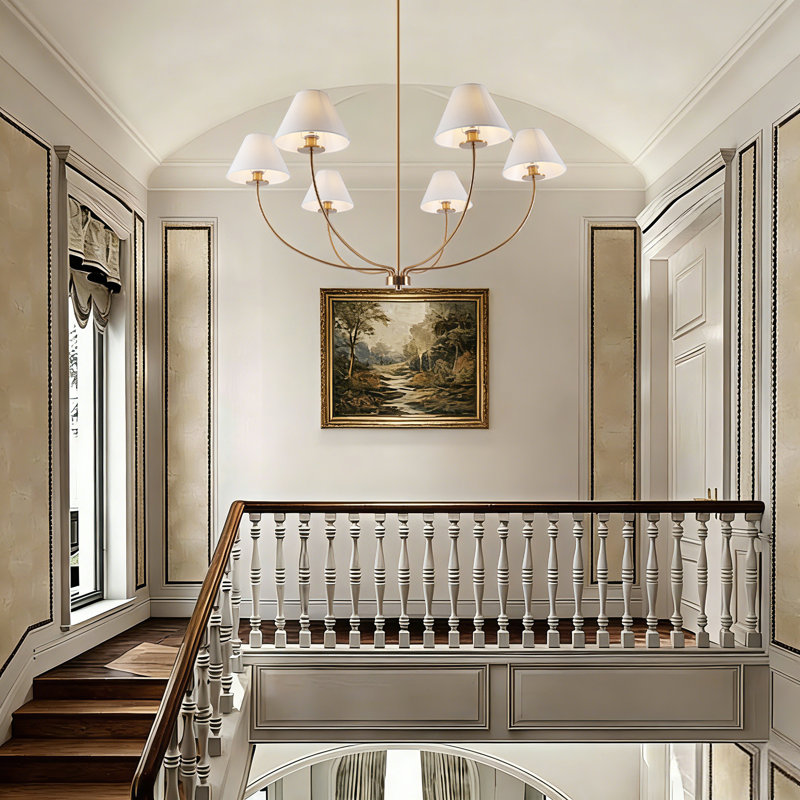 6-Light Chandelier, Laiton