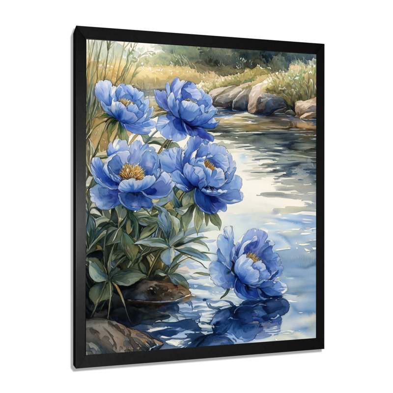 Kepner - impressions sur toile florales, Noir, noir, noir, noir, H 20 po x l 12 po, Reproduction encadrée sans passe-partout