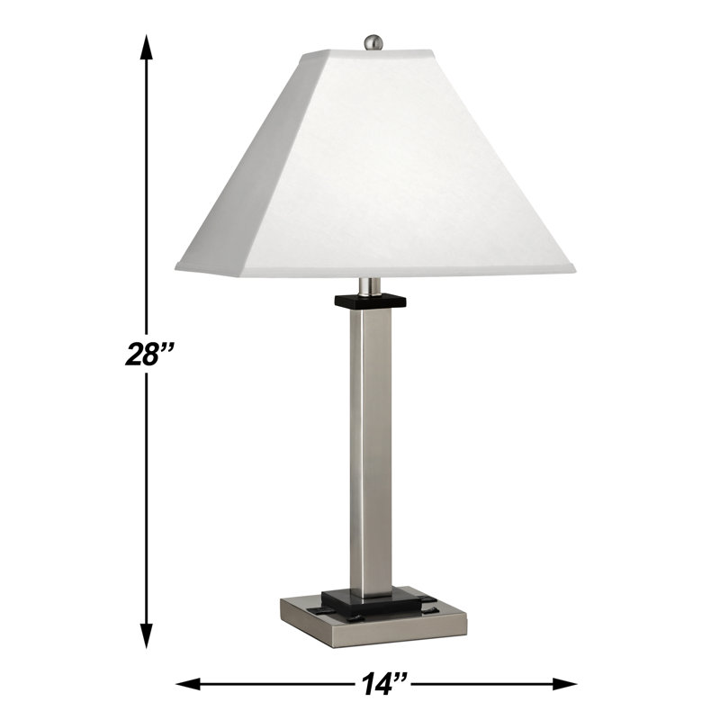 Square Post Metal USB Table Lamp