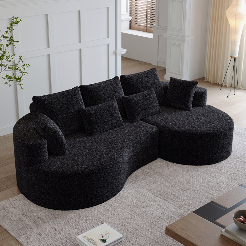 Canapé modulaire surdimensionné rembourré Modern, Orienté à droite, Black