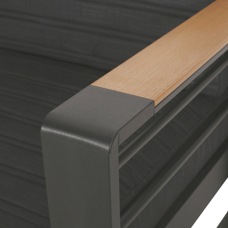 Aluminum Outdoor With Dark Cushions - Style Water- Cover And Horizontal Channel Tufting