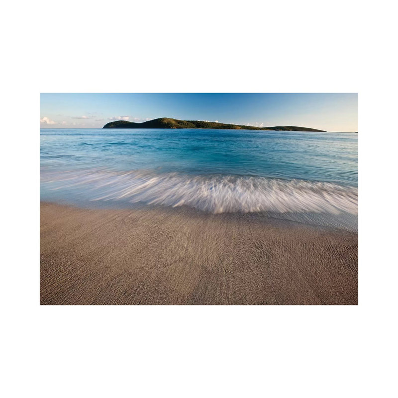 Surf On Beach At Sunset, Culebra Island, Puerto Rico - Wrapped Canvas Print, 20.32 cm H x 30.48 cm W