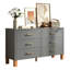 Commode double 6 tiroirs en bois robuste-1367436720