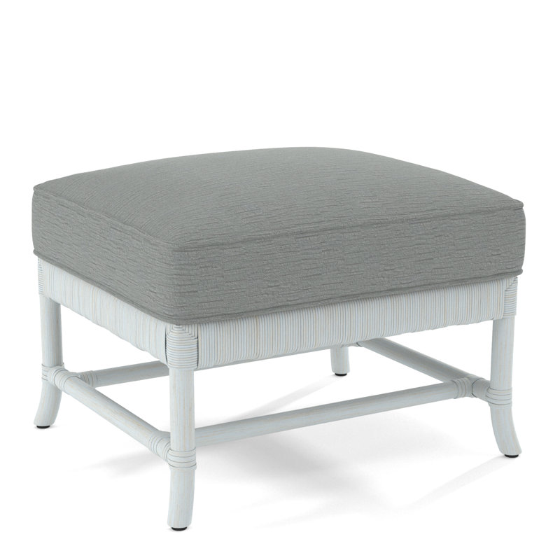 Lafayette Ottoman, Bisque, White Performance Fabric; 0851-94