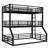 Twin over Twin over Full Bunk Bed, Metal Triple Bunk Bed with Safety Guardrails, Heavy-duty Bunk Bed with Noise-reduced Design, Black-1832648484-1832648482