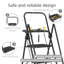 5-Step Reach Height Foldable Step Ladder With Tool Tray And Wide Non Slip Pedals, Convenient Handrails