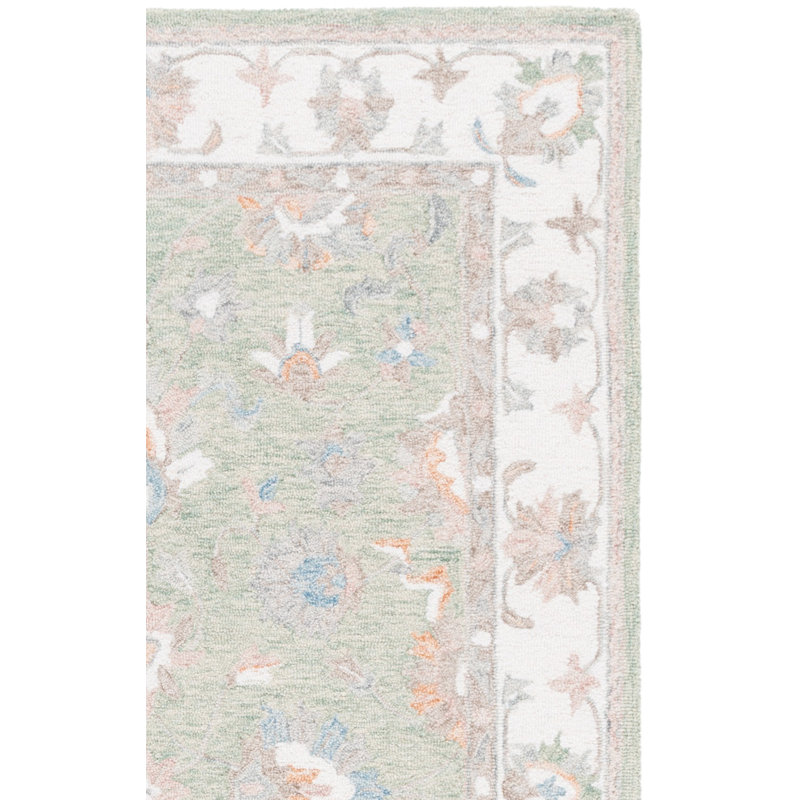 Héritage 125 touffeté à la main 80% laine; Tapis oriental 20% coton, Carré 6 pi